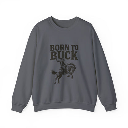 Unisex Heavy Blend™ Crewneck Sweatshirt - Vintage Chic Graphic Design- Rodeo, Born to Buck