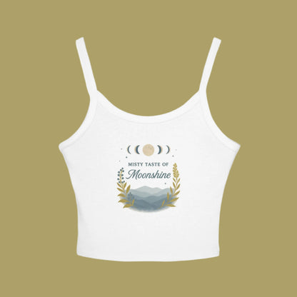 Moonshine Vibes Women's Spaghetti Strap Tank Top, Summer Outfit, Boho Style, Festival Wear, Gift for Her, Eco-Friendly Top
