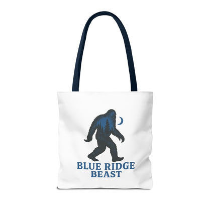 Blue Ridge Beast Tote Bag, Bigfoot Forest Design, Appalachian Folklore Style with Sasquatch