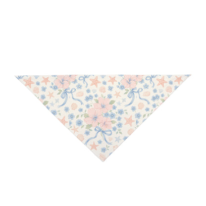 Seashell Serenade Dog Scarf – Coastal Floral Bandana