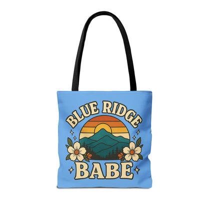 Colorful Blue Ridge Babe Beach Tote Bag, River Lake Ocean Summer Travel Bag, Weekend Getaway Shoulder Purse, Gift for Beach Lover, Boho Chic