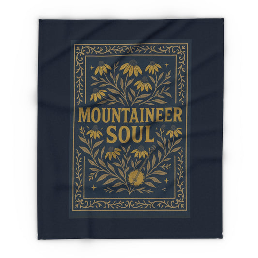 🟡 Mountaineer Soul Fleece Blanket – Cozy West Virginia Pride Throw 💙