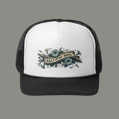 Salt in my Soul Trucker Cap - Beach Trip Hat, Summer Vacation Headwear, Coastal Vibes Baseball Cap, Ocean Lover Gift, Salt Life Cap
