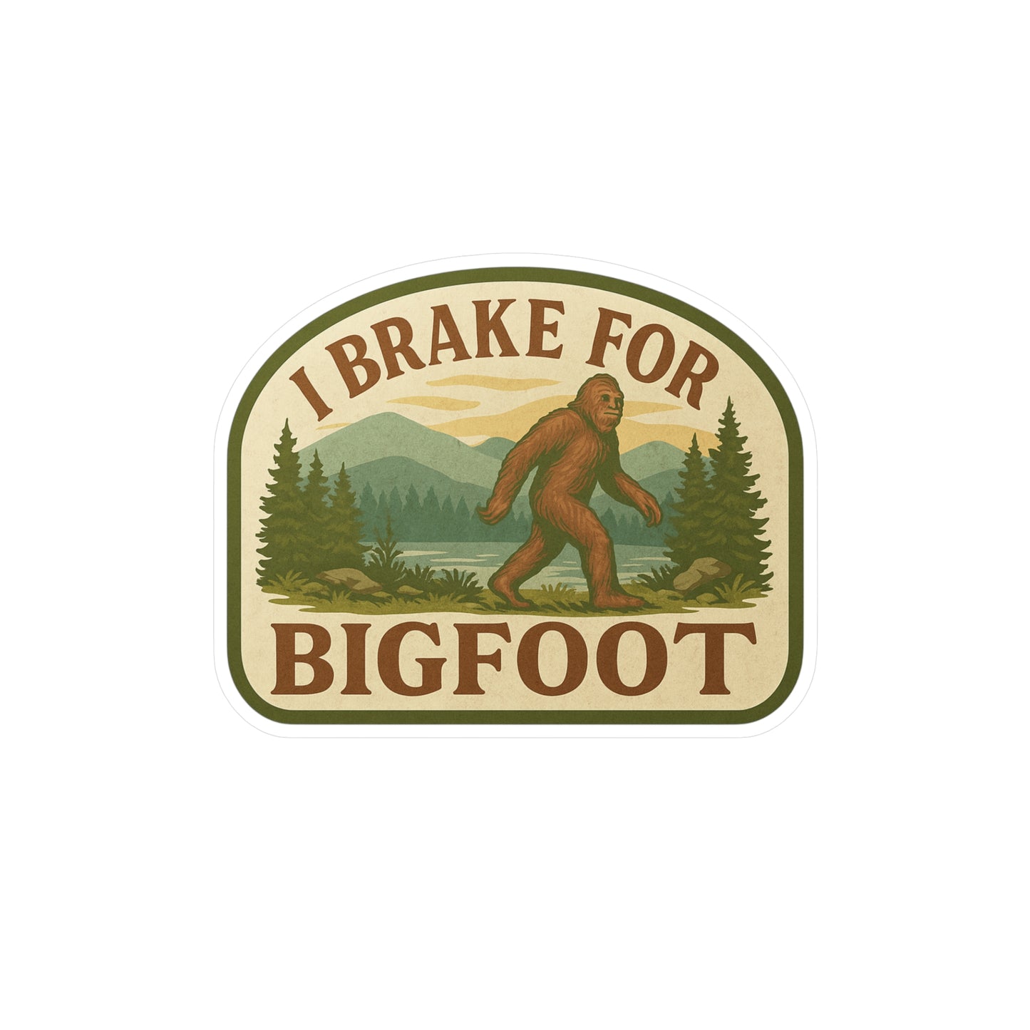 Bigfoot Kiss-Cut Vinyl Decals, Playful Sasquatch Stickers for Car, Home Decor, Gifts, Outdoor Adventures, Nature Lovers