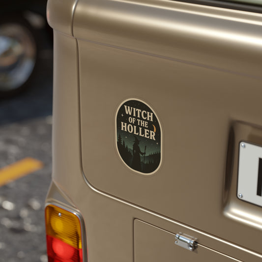 Witch of the Holler Outdoor Sticker, Mystical Die-Cut Design, Car Decor, Halloween Gift, Boho Aesthetic, Nature Lover Decal