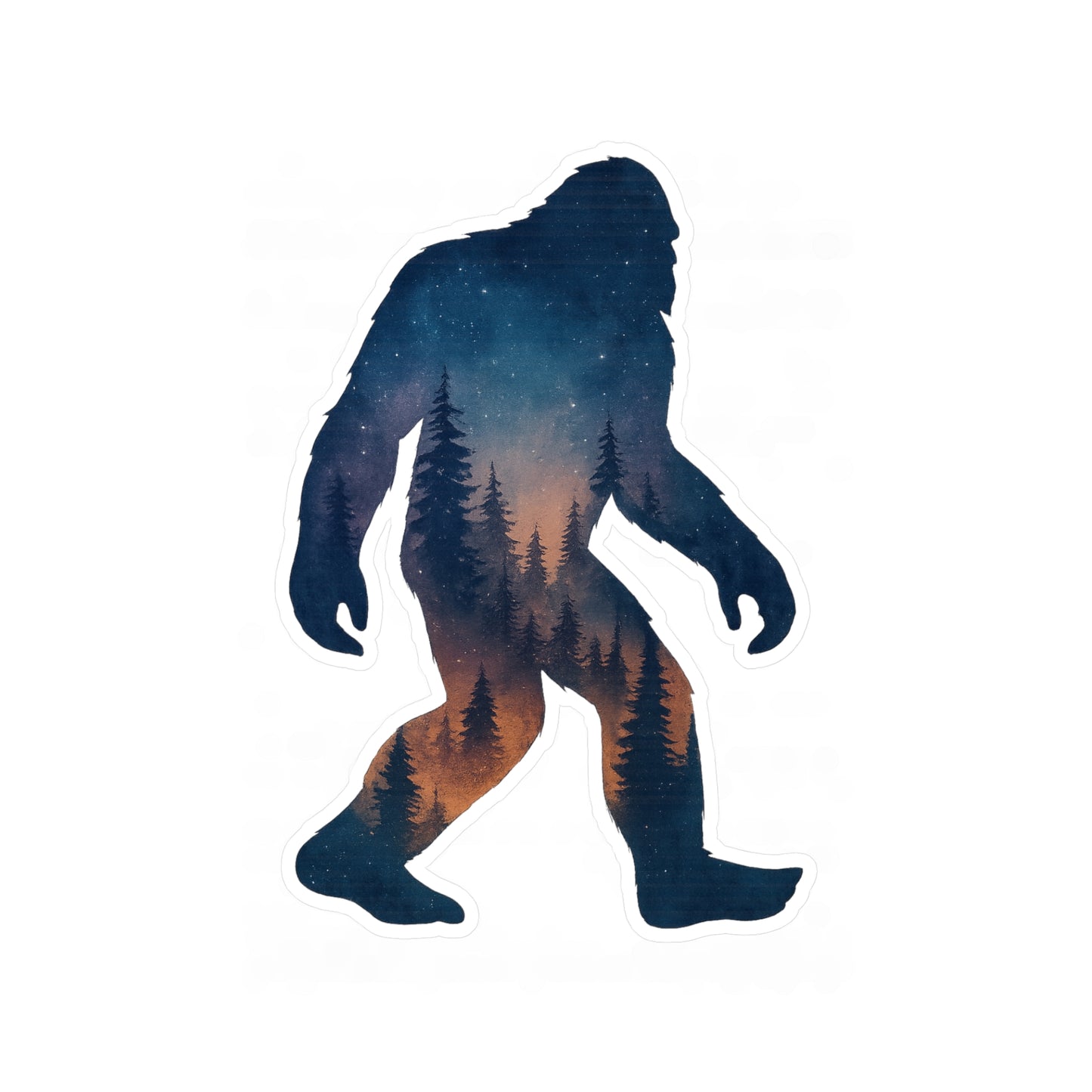 Bigfoot Forest Sticker – Sasquatch Yeti Cryptid Vinyl Decal
