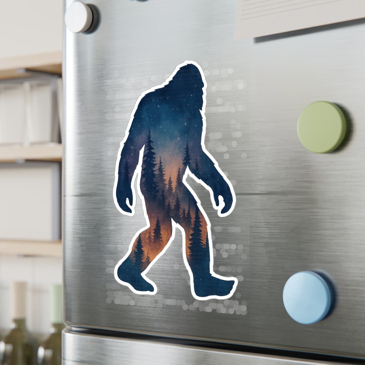 Bigfoot Forest Sticker – Sasquatch Yeti Cryptid Vinyl Decal
