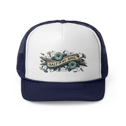 Salt in my Soul Trucker Cap - Beach Trip Hat, Summer Vacation Headwear, Coastal Vibes Baseball Cap, Ocean Lover Gift, Salt Life Cap