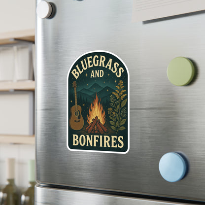 Bluegrass and Bonfires Kiss-Cut Vinyl Decals | Rustic Outdoor Decor, Campfire Stickers, Music Lover Gifts, Hiking Essentials, Custom [...]