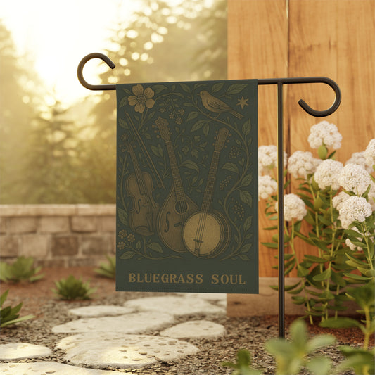 Flag Banner, Bluegrass Soul Garden & House Flag, Outdoor Concert Decor, Music Festival Pennant, Nature Lover Gift, Housewarming Party