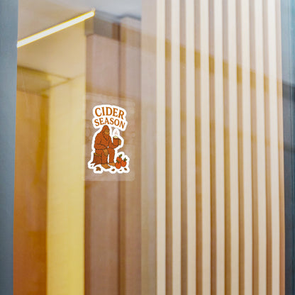 Cider Season Big Foot Sticker – Sasquatch Yeti Cryptid Vinyl Decal