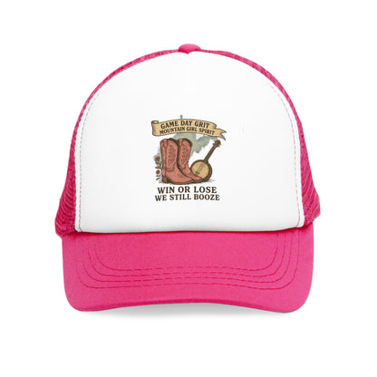 Mesh Cap Gameday Trucker Hat Win or Lose We Still Booze,Tailgating Hat, Dad Hat, Team Spirit