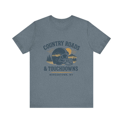 Country Roads and Touchdowns T-Shirt, Game Day Shirt, Retro College Football Tee