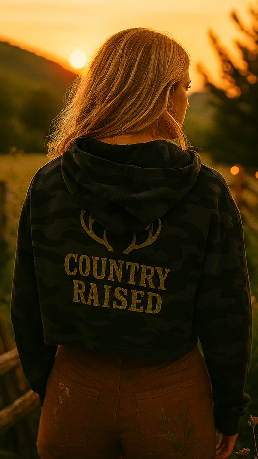 Camo Cropped Sweatshirt - Stylish Outdoor Apparel, Perfect for Casual Wear, Country Living, Gift for Her, Fall Fashion