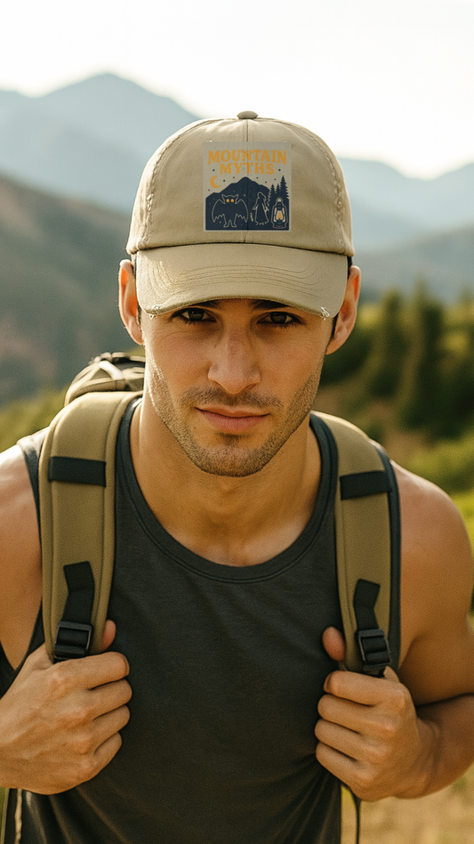 Vintage Appalachian Mountain Myths Distressed Cap, Baseball Hat, Unisex Gift, Outdoor Adventure Headwear, Retro Hiking Accessory
