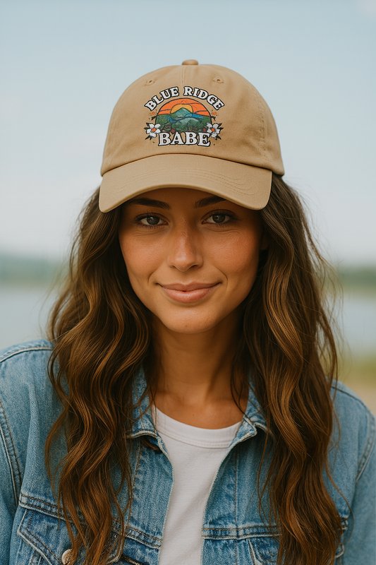 Classic Blue Ridge Babe Dad Cap, Dad Hat, Summer Accessory, Gift for Her, Outdoor Style, Casual Fashion