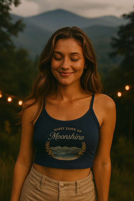 Moonshine Vibes Women's Spaghetti Strap Tank Top, Summer Outfit, Boho Style, Festival Wear, Gift for Her, Eco-Friendly Top