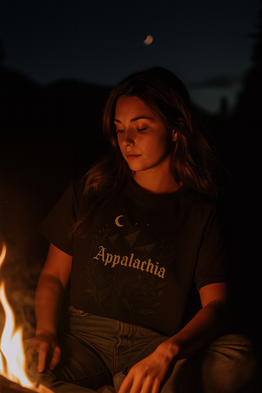 Dark witchy Appalachia Women's Festival Crop Top - Boho Style for Music and Nature Lovers