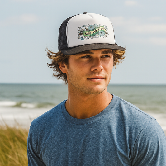 Salt in my Soul Trucker Cap - Beach Trip Hat, Summer Vacation Headwear, Coastal Vibes Baseball Cap, Ocean Lover Gift, Salt Life Cap