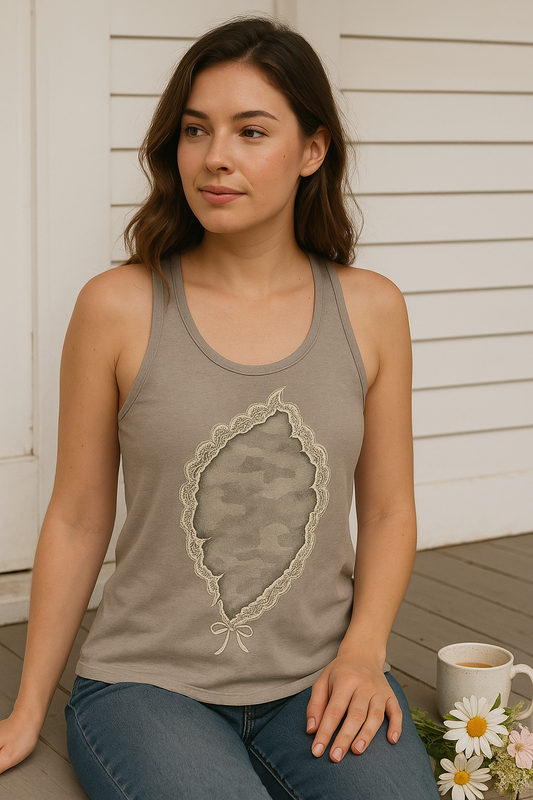 Lace & Camo Soft Tank – “Classy as Hell” Edition