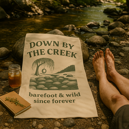 Country Creek Beach Towel for Swimming, Nature Lover Gift, Outdoor Adventure Towel, Summer Poolside Essential, Rustic Farmhouse Decor