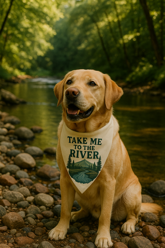 Adventure Pet Bandana | Take Me to the River Dog Scarf | Outdoor Dog Gear | Pet Gift for Dog Lovers | Hiking Dog Accessory | [...]