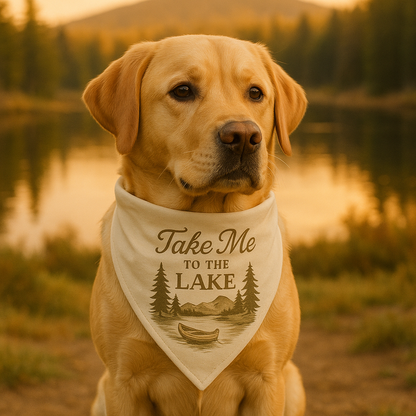 🐾 Take Me to the Lake – Pet Bandana for Adventurous Dogs 🌊🐶