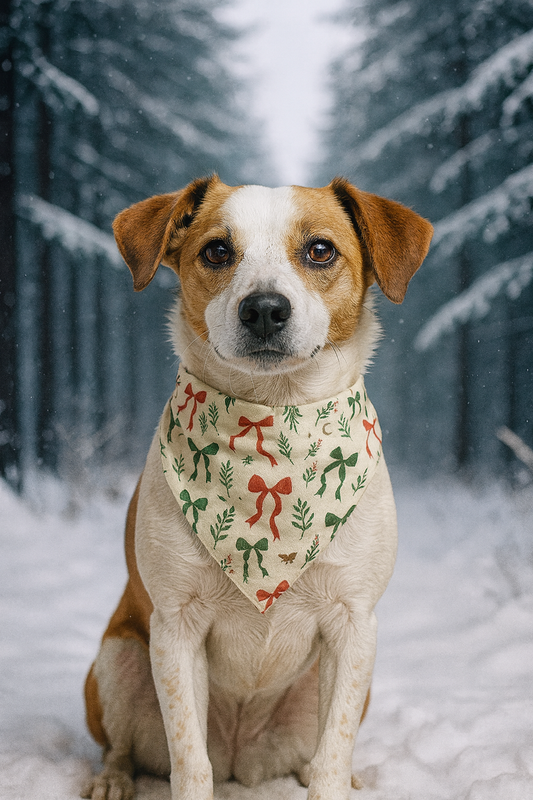Festive Bow & Botanicals Dog Bandana