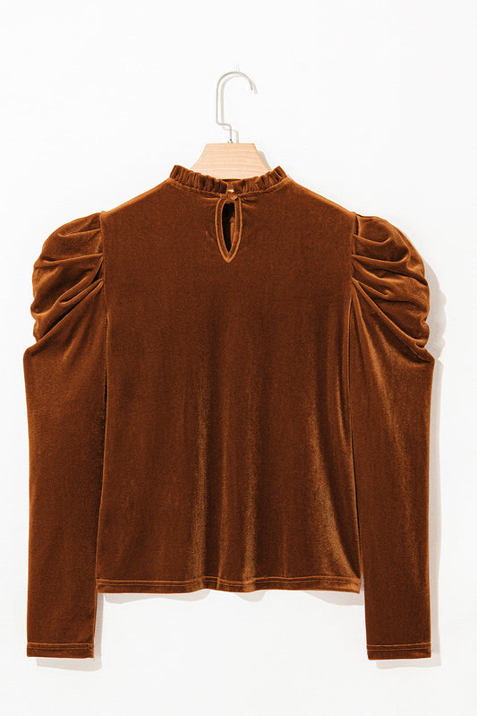 Josephine Puff Sleeve Velvet Top