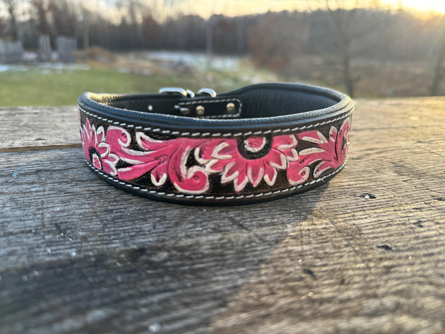 Hand-Tooled Leather Dog Collars