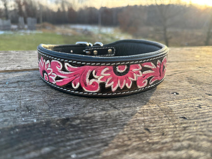 Hand-Tooled Leather Dog Collars