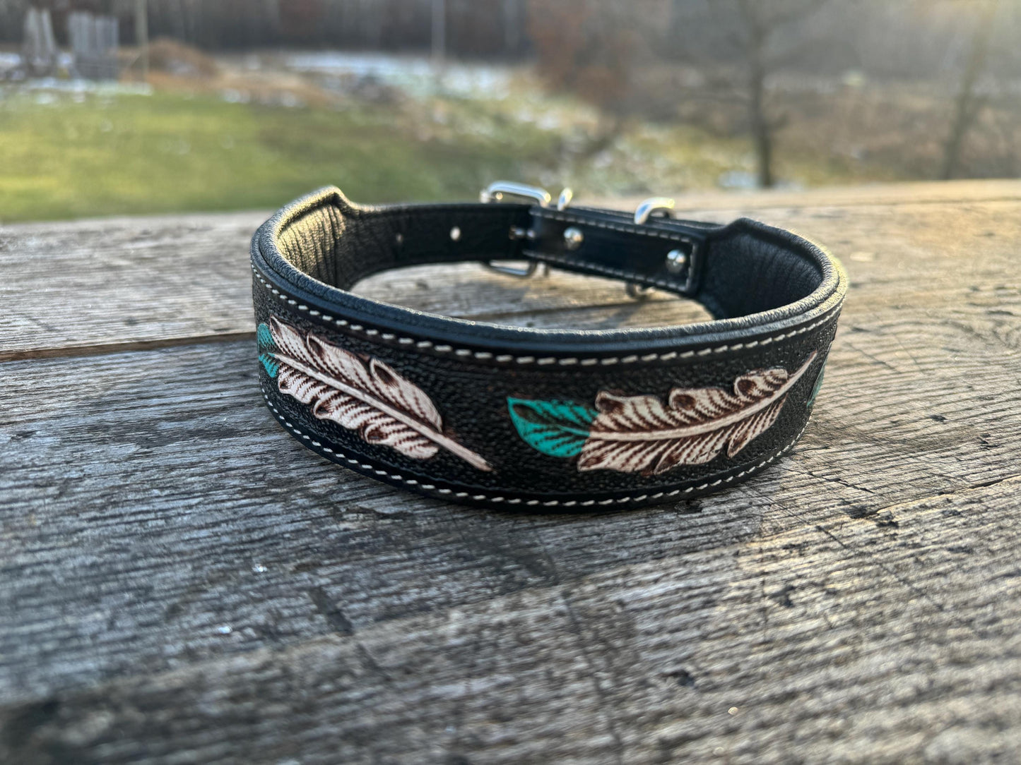 Hand-Tooled Leather Dog Collars