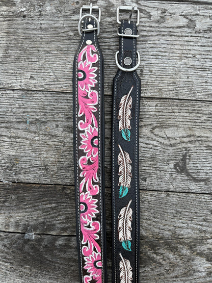 Hand-Tooled Leather Dog Collars