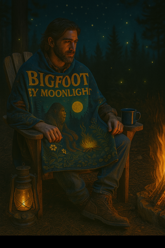 🧣 Bigfoot by Moonlight Blanket – Cozy Gift for Cryptid Lovers 🌙🦶