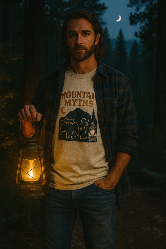 Mountain Myths Cryptic Core T-Shirt, Appalachian Folklore Tee, Mythical Mountains Shirt, Cryptid Lover Gift, Nature Adventure Top