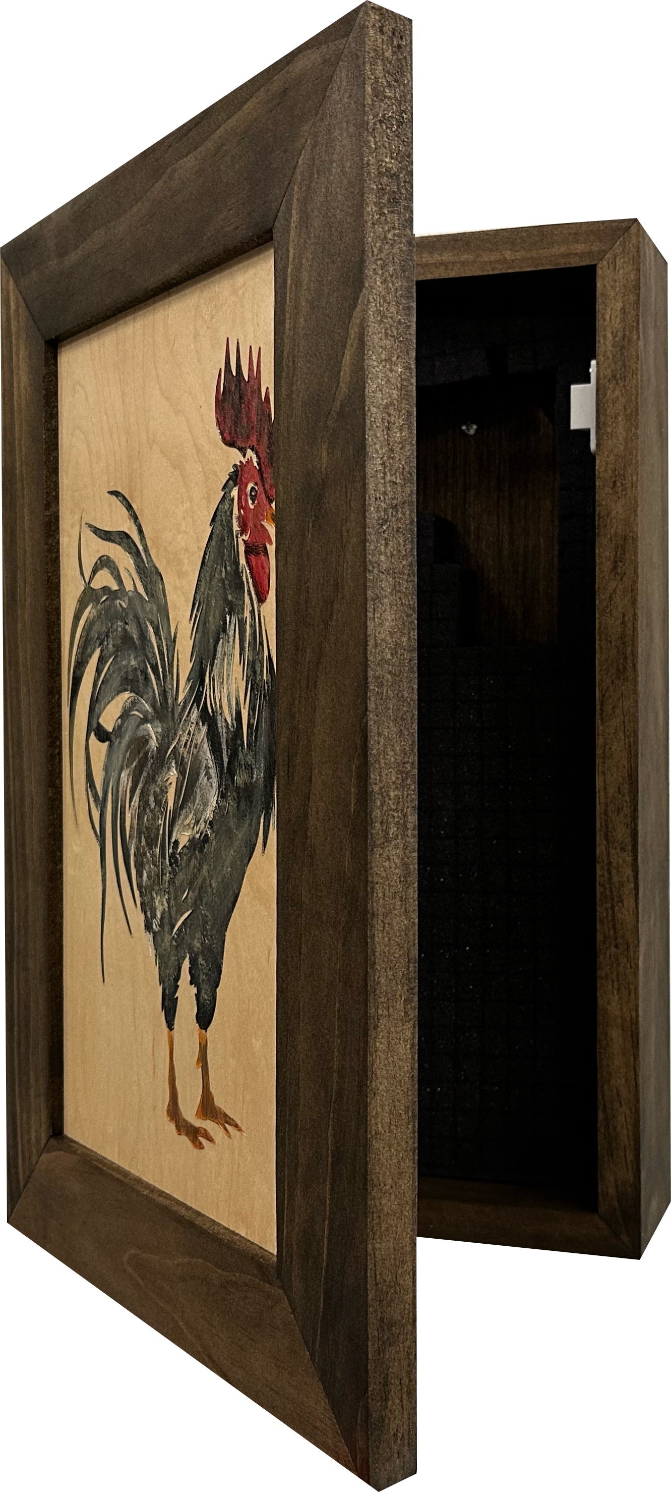 Hidden Gun Cabinet – Farmhouse Rooster Wall Art